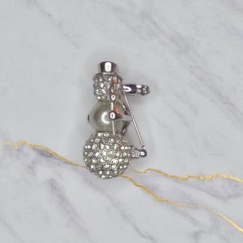 Silver Snowman Brooch